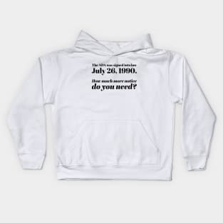 ADA Anniversary Notice (Black) Kids Hoodie